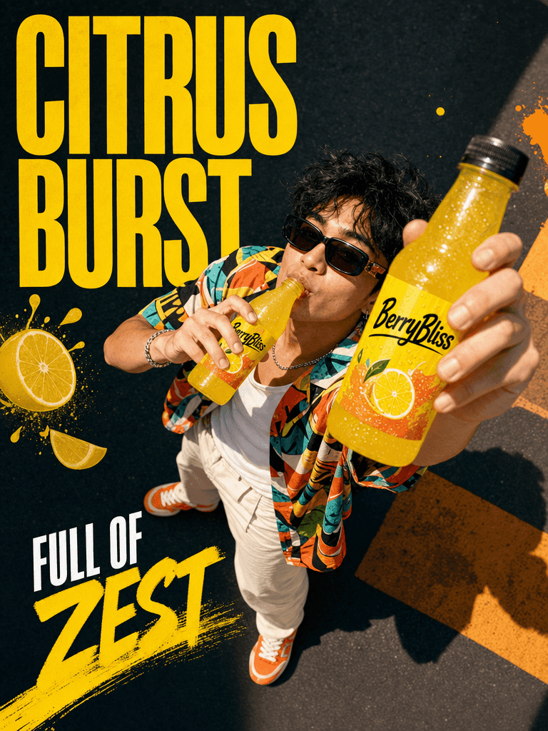 Beverage ad creative generated with Vibiz