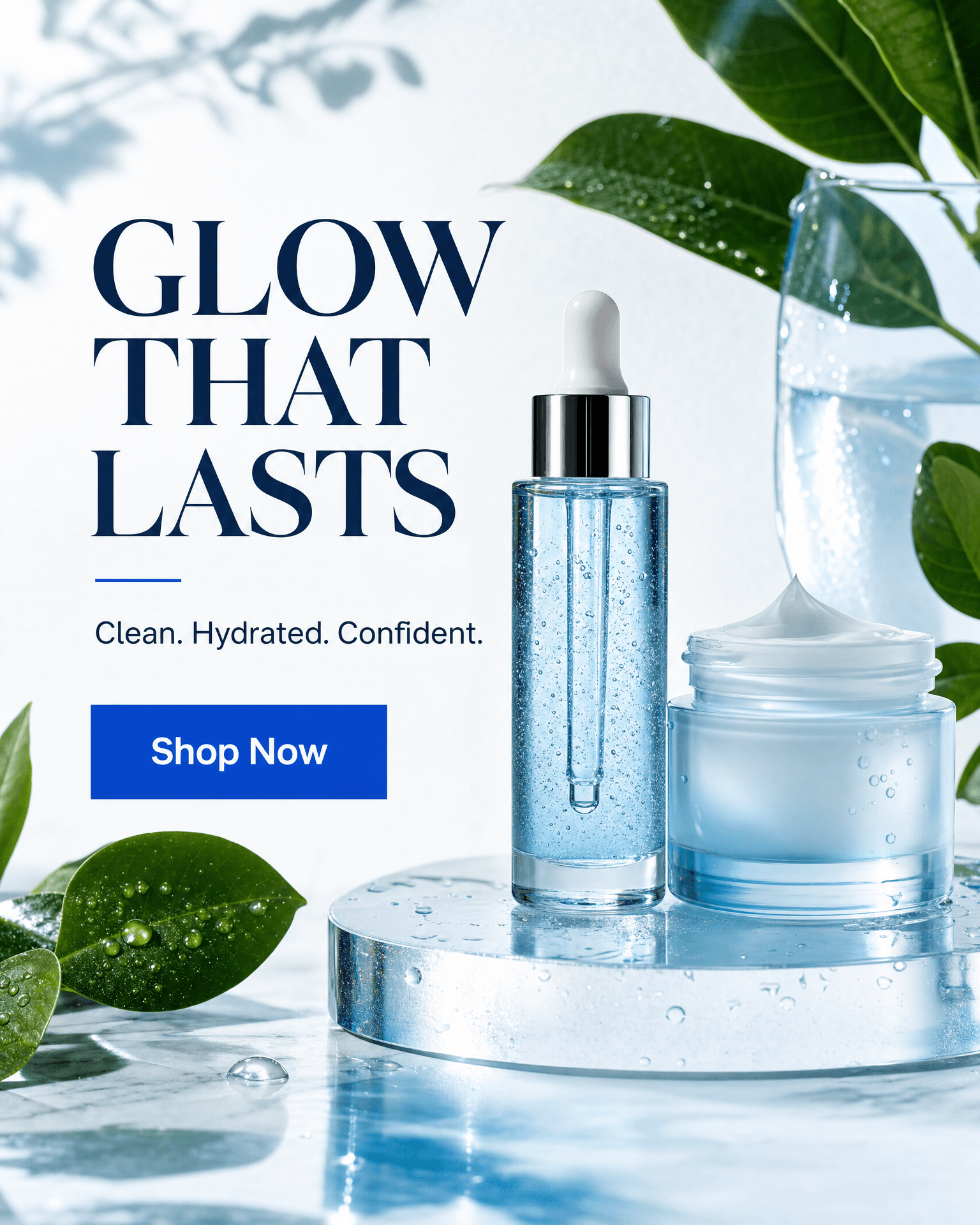 Premium skincare Meta feed ad creative