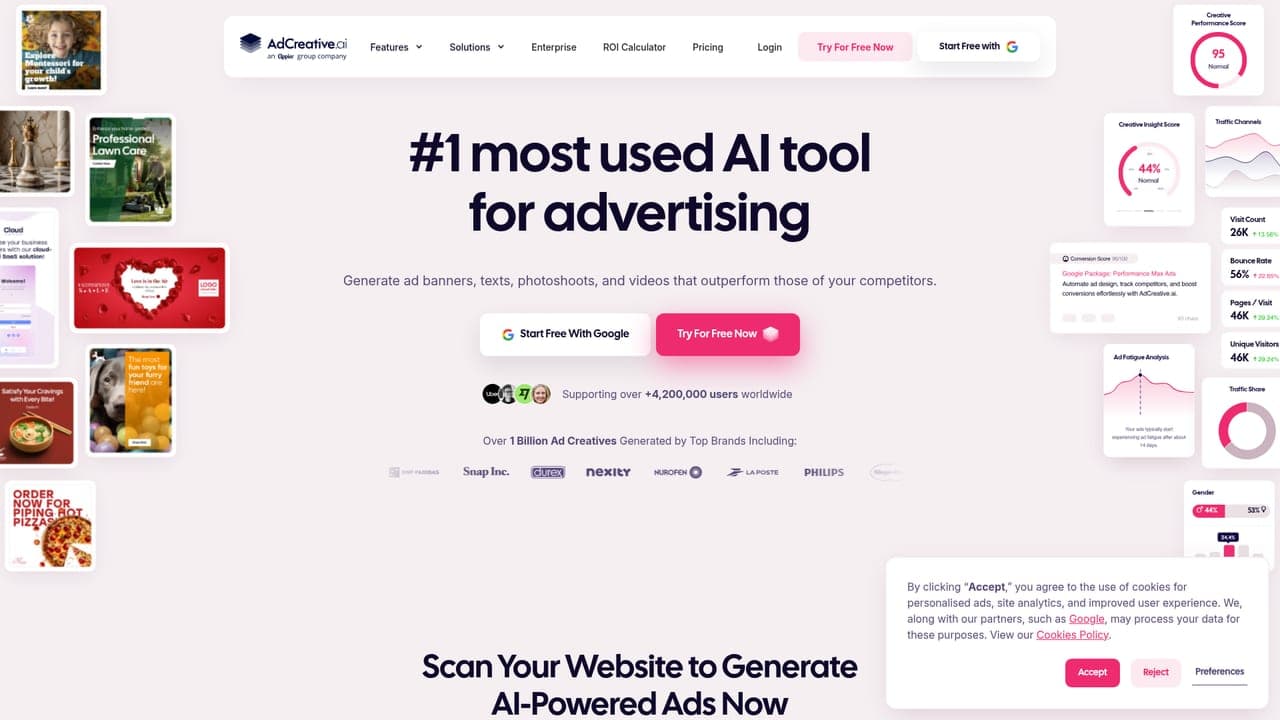 AdCreative.ai homepage