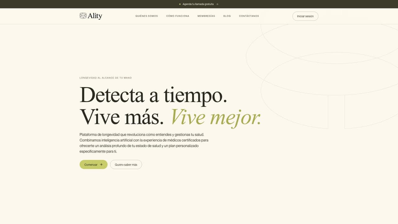 Ality homepage