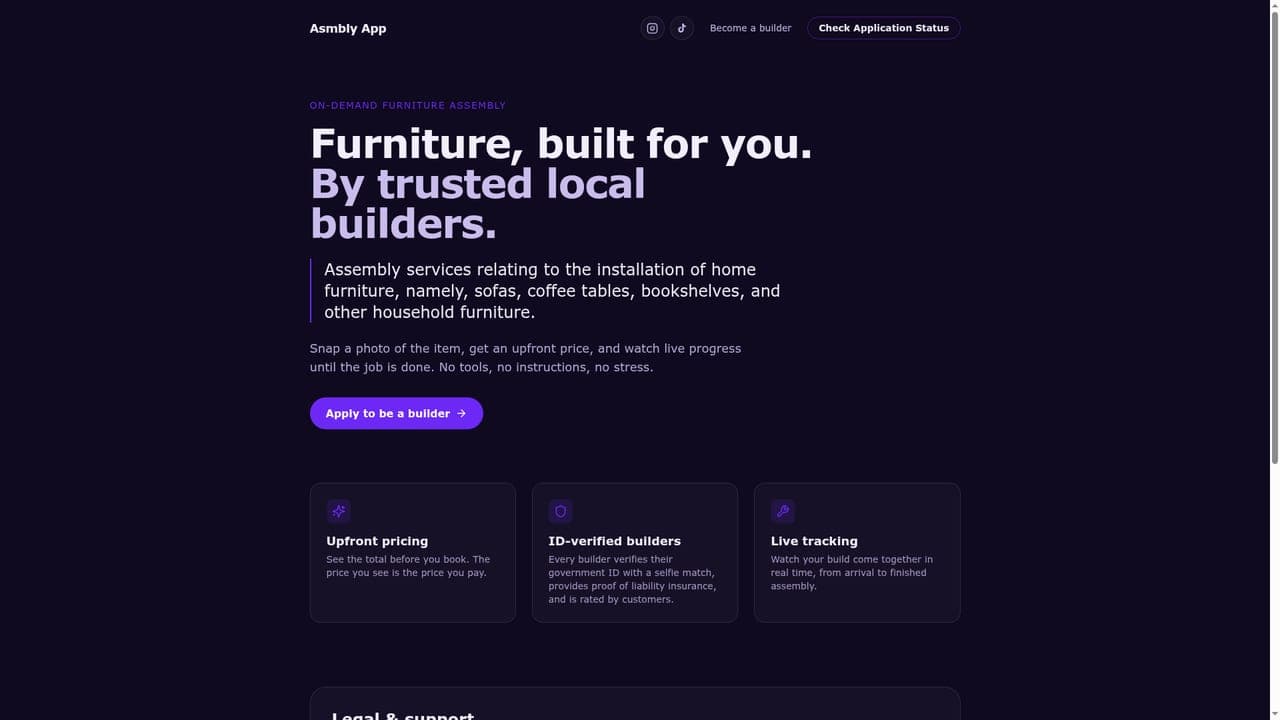 Asmbly homepage