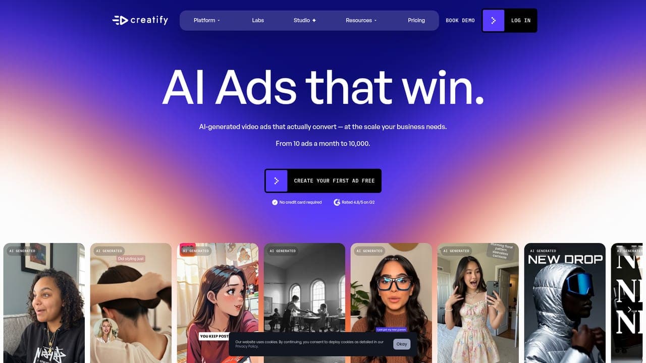 Creatify homepage
