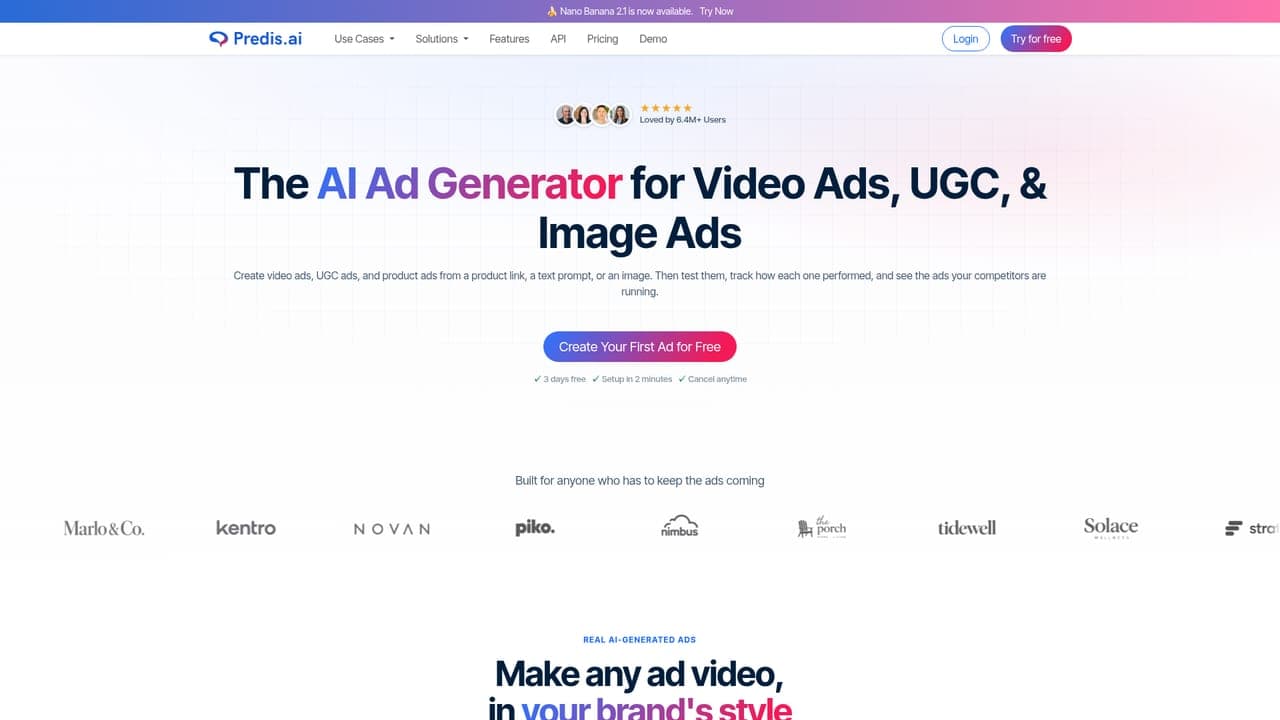 Predis.ai homepage