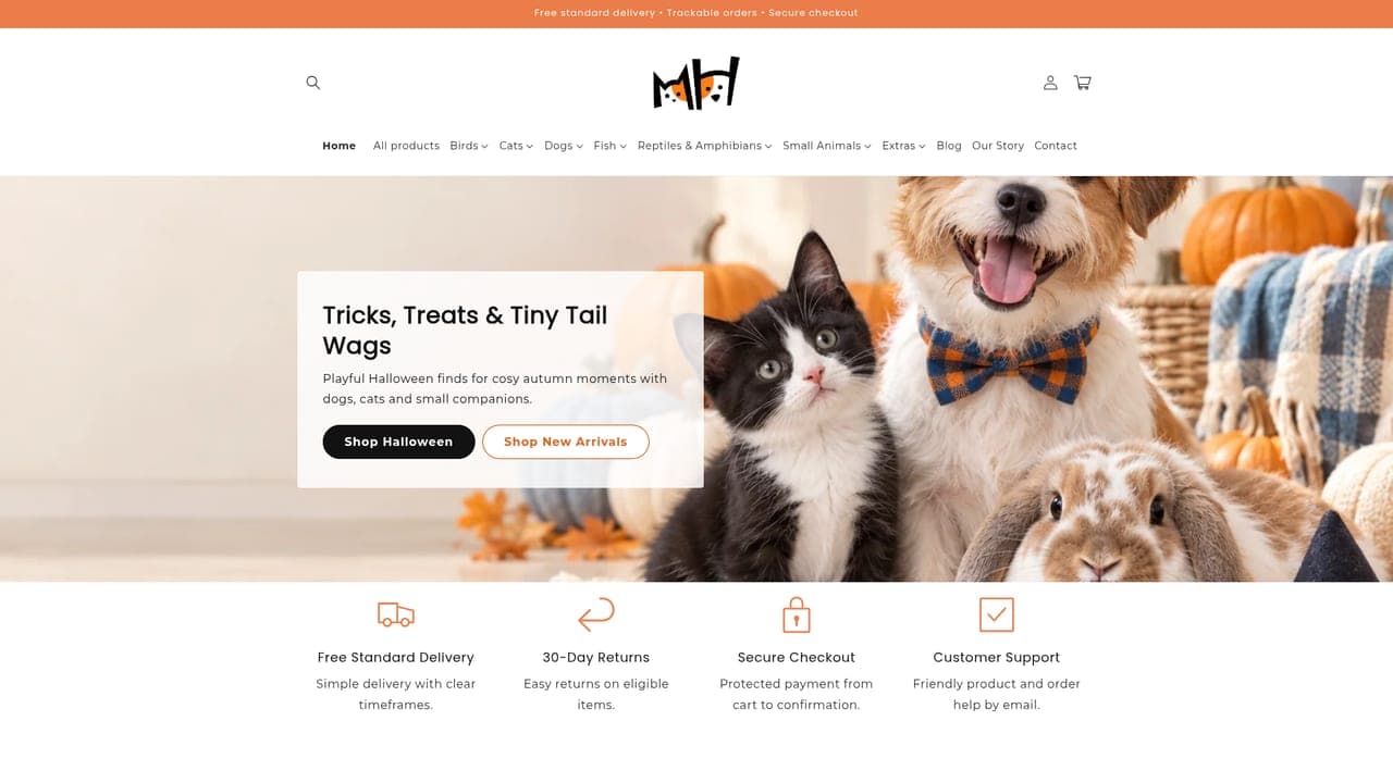 TheTailClawShop's website, thetailclawshop.com