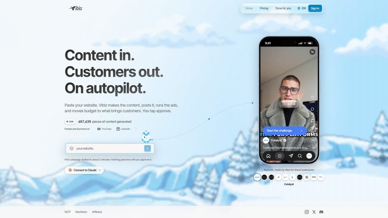 Vibiz homepage