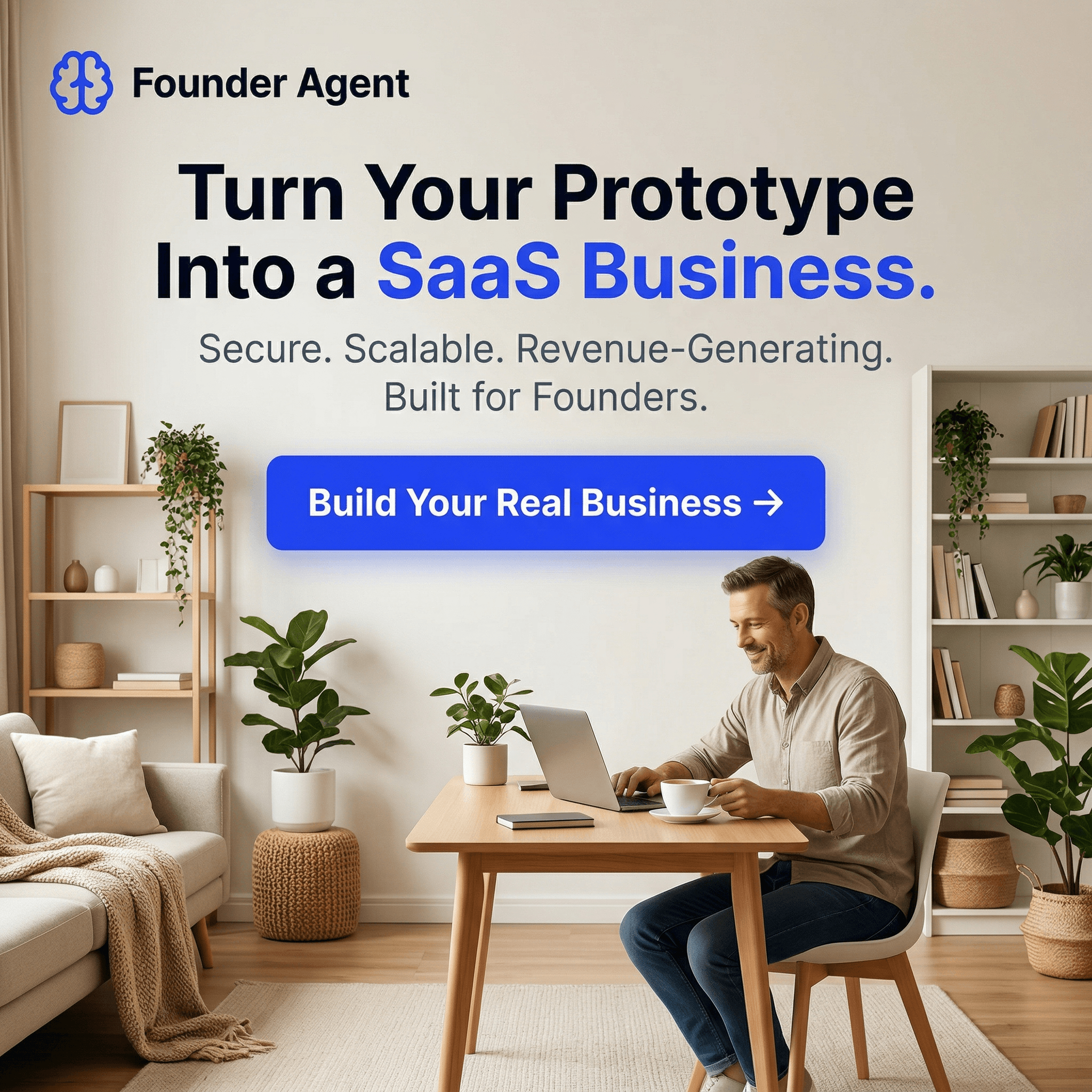 Ad made in Vibiz for Founder Agent